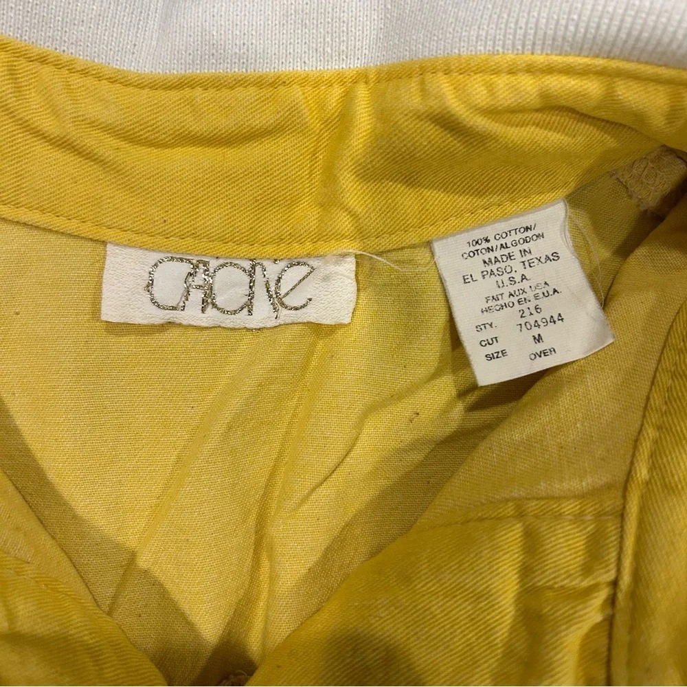 Vintage Cache Yellow 2-Piece Set – Crop Vest & Shorts | Size M / 12 - Picture 3 of 8